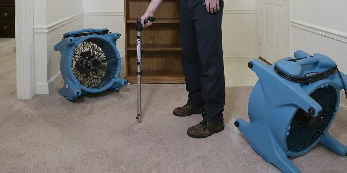 emergency water removal equipment deployed to dry a flooded residential interior in Boca Raton, FL