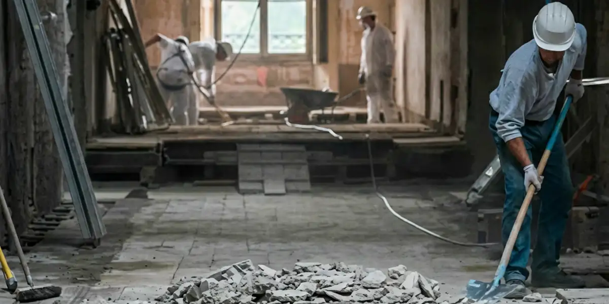 fire damage restoration professionals performing structural cleanup and restoration after a fire in Boca Raton, FL