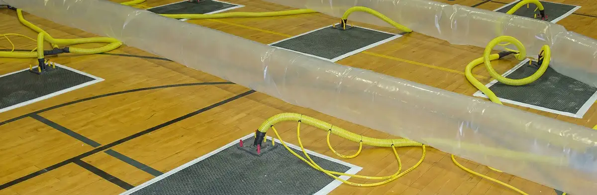 water clean up drying system set up to remove moisture and prevent further damage in Boca Raton, FL